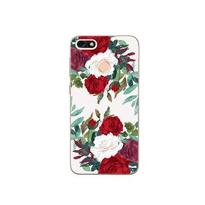Painted Anti-Scratch Soft TPU Back Cover Protective Case for Huawei Enjoy 7 / Y6 Pro (2017) / P9 Lite Mini - Roses
