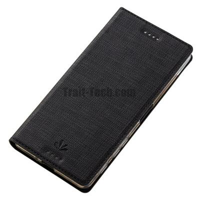 Vili Canvas + PU Leather + Soft TPU Card Holder with Stand Case for Sony Xperia X compact F5321 - Black