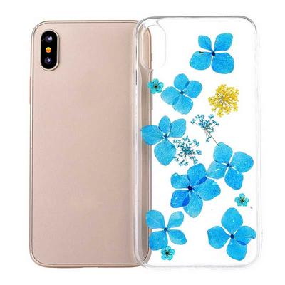 Transparent Real Flowers Specimen Epoxy Soft TPU Back Case for iPhone XR 6.1 - No.9