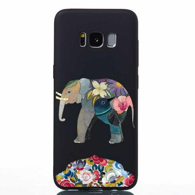 Painted Frosted Anti-Scratch Soft TPU Back Cover Protective Case for Samsung Galaxy S8 / G9500 - Elephant