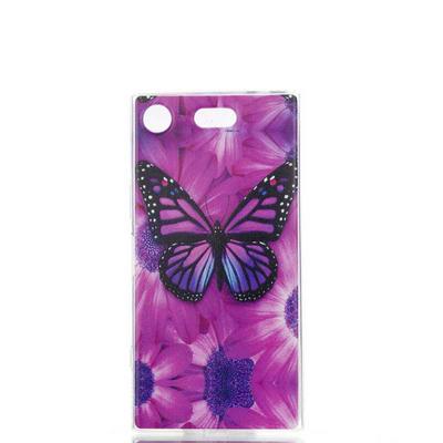 Colored Painting Ultrathin IMD Soft TPU Back Cover Case for Sony Xperia XZ1 Compact - Butterfly