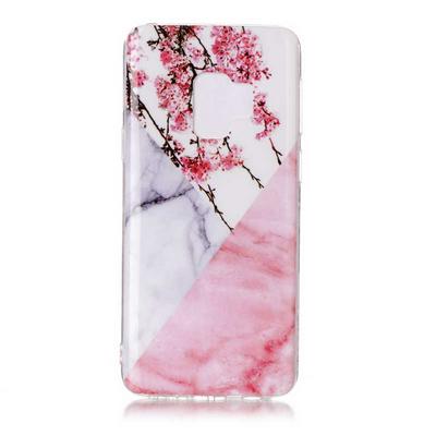 Color Painting Marble Pattern Soft TPU Back Cover Case for Samsung Galaxy S9 - Plum