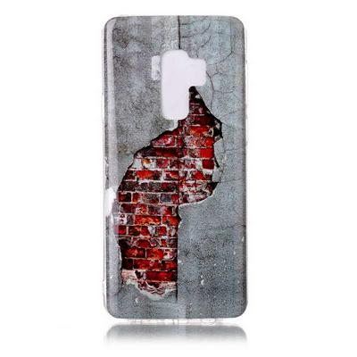 Color Painting Marble Pattern Soft TPU Back Cover Case for Samsung Galaxy S9 Plus - Dark Grey