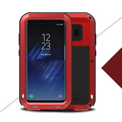 Love Mei Detachable 360 Degree Protecting Aluminium Frame + TPU Back Cover + HD Tempered Glass Screen Protector Powerful for Samsung Galaxy S8 / G9500 - Red