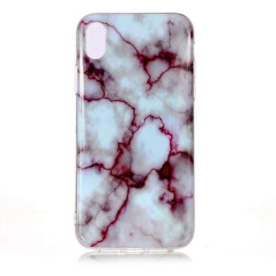 Color Painting Marble Pattern Anti-Scratch Soft TPU Back Cover Case for iPhone Xs Max 6.5 - Brown
