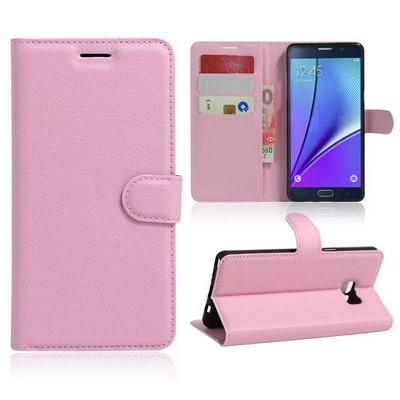 Lichee Pattern Wallet Magnetic Flip Stand Leather Case for Samsung Galaxy Note 7 Pink