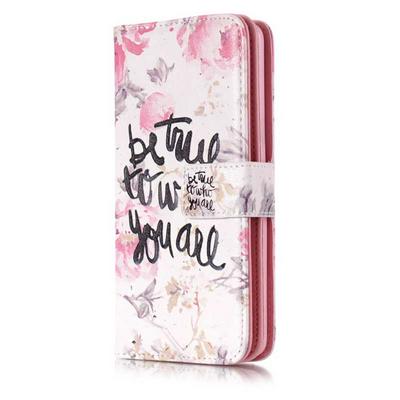 Colored Painting PU Leather + TPU Back Cover Case with Card Holder Wallet and Stand for Samsung Galaxy S9 - Word