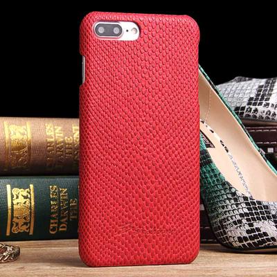 Snake Pattern PU Leather Coated PC Back Phone Case for iPhone 7 Plus - Red