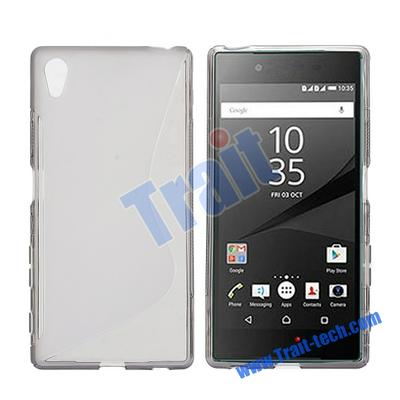 S Shape Anti Slip TPU Gel Case for Sony Xperia Z5 - Grey