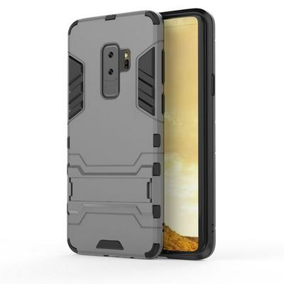 Battle Armor 2 in 1 Detachable Hard PC + Soft TPU Hybrid with Kickstand Back Cover Protective Case for Samsung Galaxy S9 - Grey