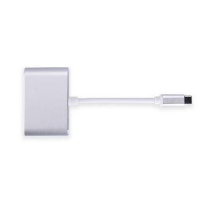 2 in 1 10Gbps USB 3.1 Type-C to HDMI & VGA Multiport Adapter Extension for Macbook Laptop Google New Chromebook Pixel - Silver