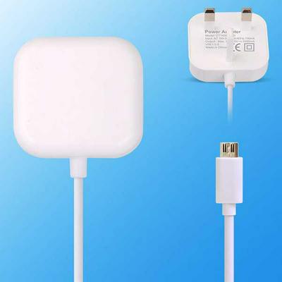 Henca UK Plug Wall Power Charger Adapter + USB Charging Cable for Samsung/ Blackberry/ HTC - White