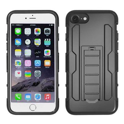 Detachable 3 in 1 with Stand Hybrid Hard PC + TPU Back Cover Case for iPhone 7 - Black 