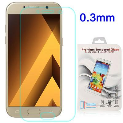 Anti Scratch 0.3mm Arc Face Full Screen Transparent Tempered Glass Screen Protector Film for Samsung Galaxy A7 (2017)