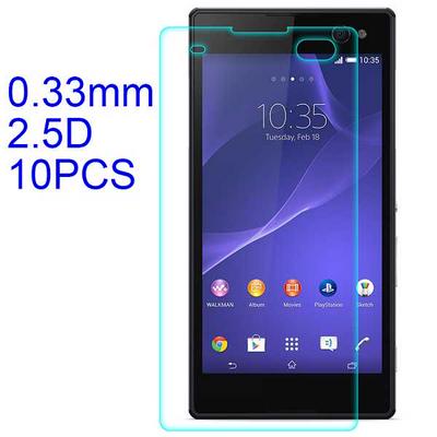 10Pcs 0.33mm 2.5D Lobo Material Tempered Glass with Korean Glue Screen Protector for Sony C3\ S55T \ Xperia C3