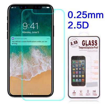 Anti Scratch 0.25mm 2.5D Arc Half Screen Transparent Tempered Glass Screen Protector Film for iPhone X