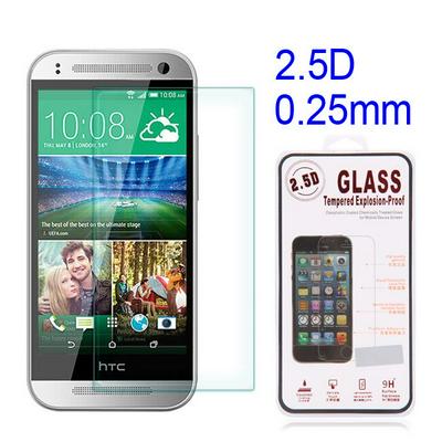 New Arrived 0.25mm 2.5 D Tempered Glass Screen Protector for HTC M8 MINI