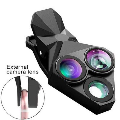 JH-3011 3 in 1 160° Fisheye Lens & 20X Macro Lens & 0.65X Super Wide Angle Phone Camera Lens Clip-on Cell Phone Lens Kit for iPhone 7 / 6 / 6s Plus / 5S / 4/ 4S Huawei Sony HTC iPad