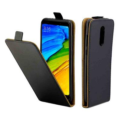 Up and Down Vertical Flip Anti-Scratch PU Leather + Soft TPU with Card Slot and Magnetic Buckle Protective Case for Xiaomi Redmi Note 5 / Redmi 5 Plus - Black