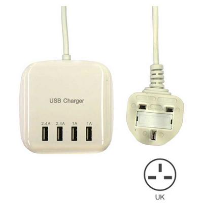 Universal UK Plug with 4 Ports USB 20W Wall Charger Power Adapter for All phones & tablets & Cameras & Other Digital Products 