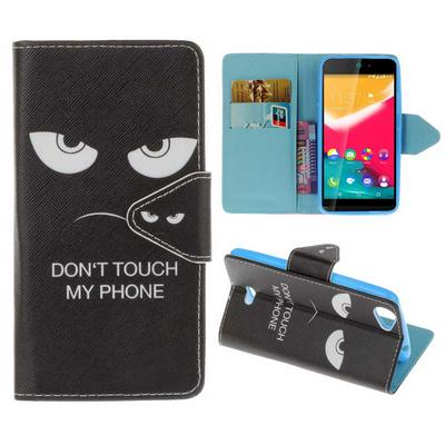 Wallet Style PU Leather + Soft TPU Card Holder with Stand and Magnetic Buckle Case for Wiko Rainbow Jam - Angry Expression
