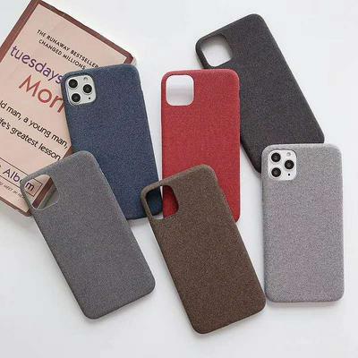 For iPhone 12/12 Pro(6.1) Fabric Craft Sea Sand Pattern Anti-fall Hard PC Back Cover Case