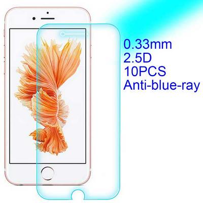 10Pcs 0.33mm 2.5D Anti Blue-ray Lobo Material Tempered Glass with Korean Glue Screen Protector for iPhone 6 Plus 6S Plus