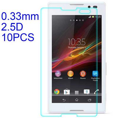 10Pcs 0.33mm 2.5D Lobo Material Tempered Glass with Korean Glue Screen Protector for Sony C \ S39H \ Xperia C