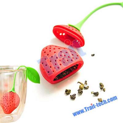 Silicone Cute Strawberry Shape Tea Strainer Filter Tool