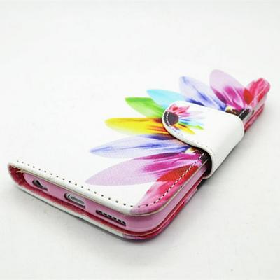 Design Pattern Wallet Style Magnetic Flip Stand TPU+PU Leather Case for iPhone 6 6S 4.7 inch (Multi-color Flower) 