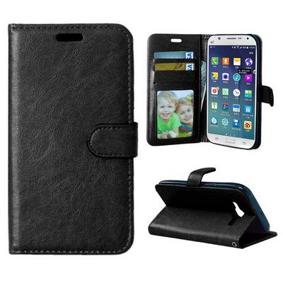 Flip Leather Photo Hold Wallet 3 Cards Slot Stand Case Cover for Samsung Galaxy J5 Black