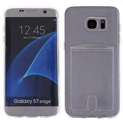 Card Slot Transparent Soft TPU Case for Samsung Galaxy S7 Edge/ G935 - White