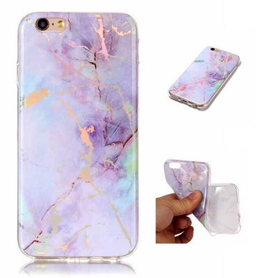 Rainbow Lightning Marble Pattern Soft TPU Back Cover Case for iPhone 6 / 6S - Purple