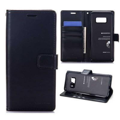 Mercury Goospery Orchid Moon PU Leather + TPU Back Cover Case with Magnetic Buckle Card Holder Wallet and Stand for Samsung Galaxy S8 / G9500 - Black