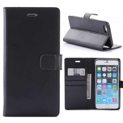 Mercury Goospery Blue Moon Flip Wallet Style Magnetic Flip Stand TPU+ PU Leather Case for iPhone 6 Plus iPhone 6S Plus - Black