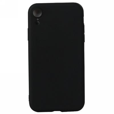 Frosted Solid Color Anti-Scratch Soft TPU Back Cover Protective Case for iPhone XR 6.1 - Black
