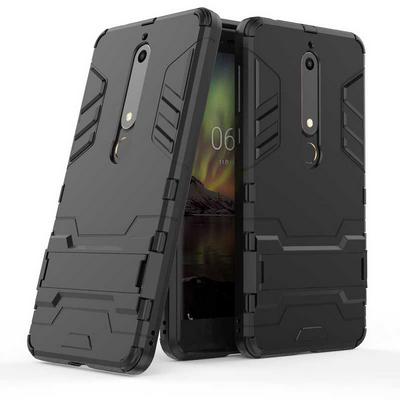 Dream Series Armor 2 in 1 Detachable with Stand Support Hard PC + Soft TPU Hybrid Back Cover Case for Nokia 6 (2018) / 6.1 - Black
