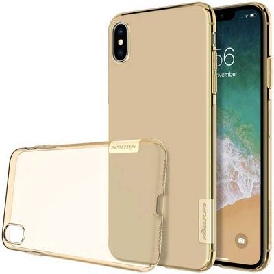 Nillkin Original Color Transparent TPU Back Cover Phone Case for iPhone Xs Max 6.5 Inch - Gold