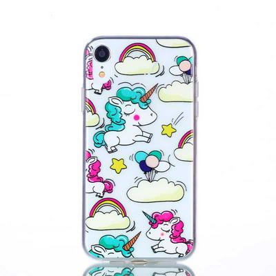 Colored Painting Transparent Soft TPU Back Cover Case for iPhone XR 6.1 - Pegasus