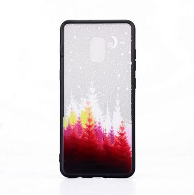 Color Painted Transparent Hard PC + Soft TPU Edge Hybrid Back Cover Protective Case for Samsung Galaxy A7 (2018) - Beautiful Forest