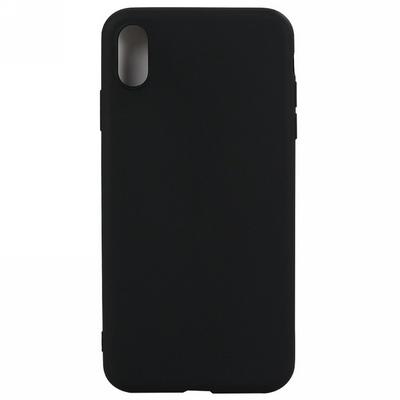 Frosted Solid Color Anti-Scratch Soft TPU Back Cover Protective Case for iPhone Xs Max 6.5 - Black