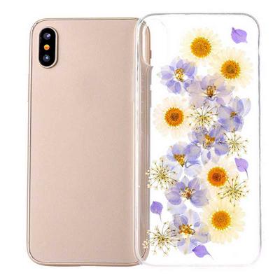 Transparent Real Flowers Specimen Epoxy Soft TPU Back Case for iPhone XR 6.1 - Chrysanthemum No.7