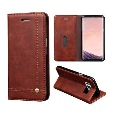 Retro Crazy Horse Pattern Leisure Style PU Leather + Soft TPU with Card Holder and Stand Case for Samsung Galaxy S8 Plus - Brown