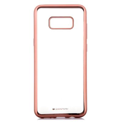 Mercury Goospery Ring Series Transparent TPU with Electroplate Frame Back Cover Phone Case for Samsung Galaxy S8 / G9500 - Rose Gold
