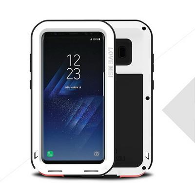 Love Mei Detachable 360 Degree Protecting Aluminium Frame + TPU Back Cover + HD Tempered Glass Screen Protector Powerful for Samsung Galaxy S8 / G9500 - White
