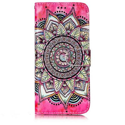 Smooth Surface Colored Painting PU Leather + Soft TPU Card Holder with Picture Frame Stand Support Wallet and Magnetic Buckle Case for Samsung Galaxy S8 / G9500 - Mandala