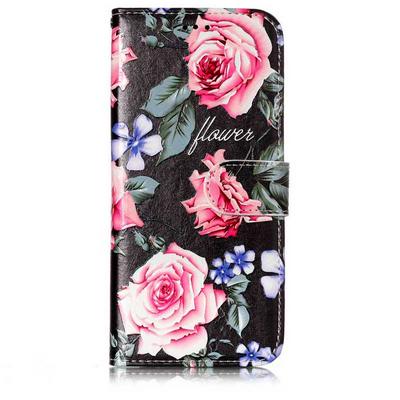 Smooth Surface Colored Painting PU Leather + Soft TPU Card Holder with Picture Frame Stand Support Wallet and Magnetic Buckle Case for Samsung Galaxy S8 / G9500 - Rose