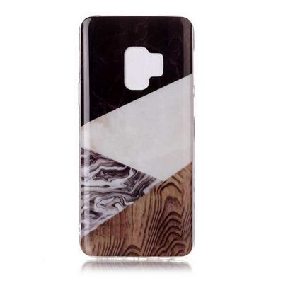 Color Painting Marble Pattern Soft TPU Back Cover Case for Samsung Galaxy S9 - Brown Grey Black