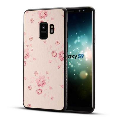Colored Painting Detachable PU Leather Coated PC + Soft TPU Back Cover Case for Samsung Galaxy S9 - Pink