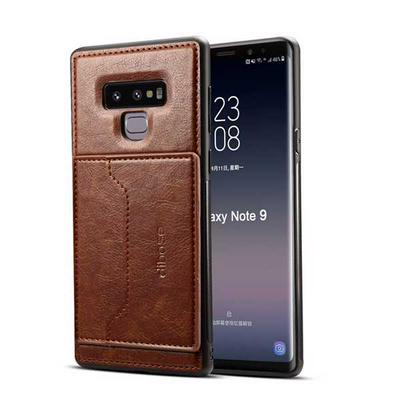 Dibase Skin Pattern Leather Coated Soft Electroplated TPU Stand with Card Slot Car Hold Function and Wrist Strap Cover Case for Samsung Galaxy Note 9 - Coffee